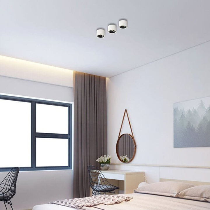 Justerbar Minimalistisk LED Loftlampe i Sort eller Hvid