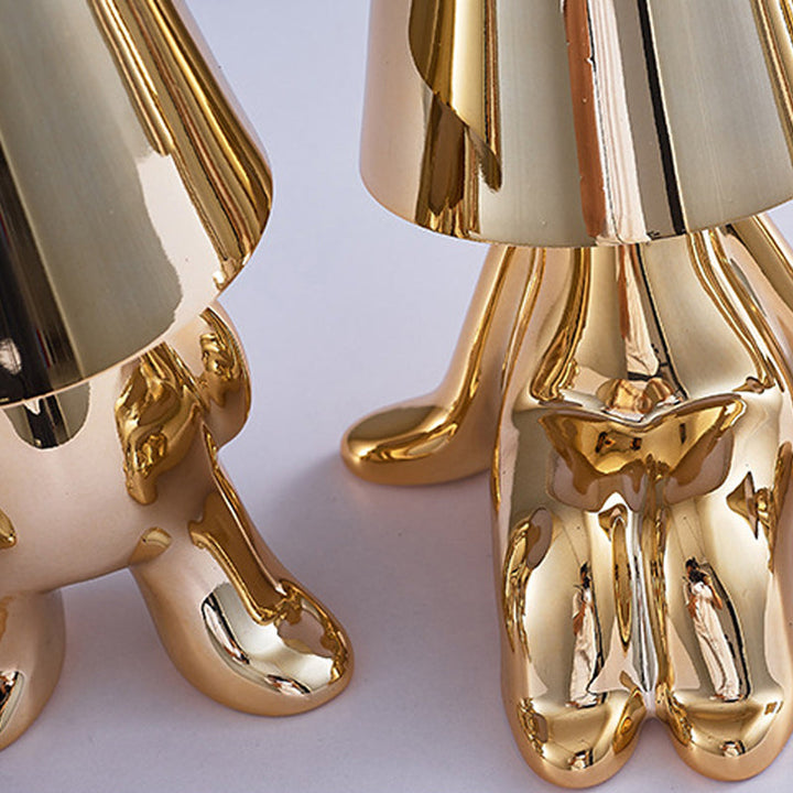 Guld Tænker Mand Bordlampe med Touchkontrol