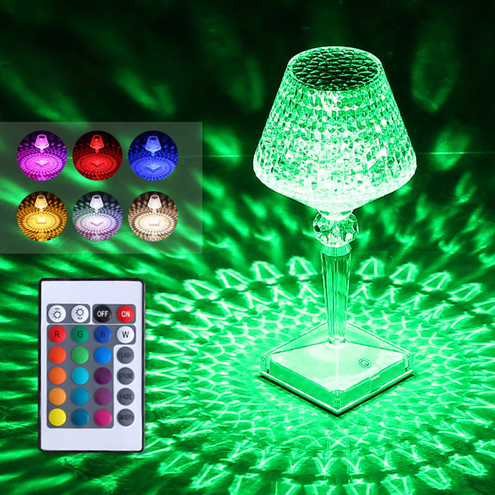 Genopladelig Touch-Control Krystal Bordlampe med Dæmpning