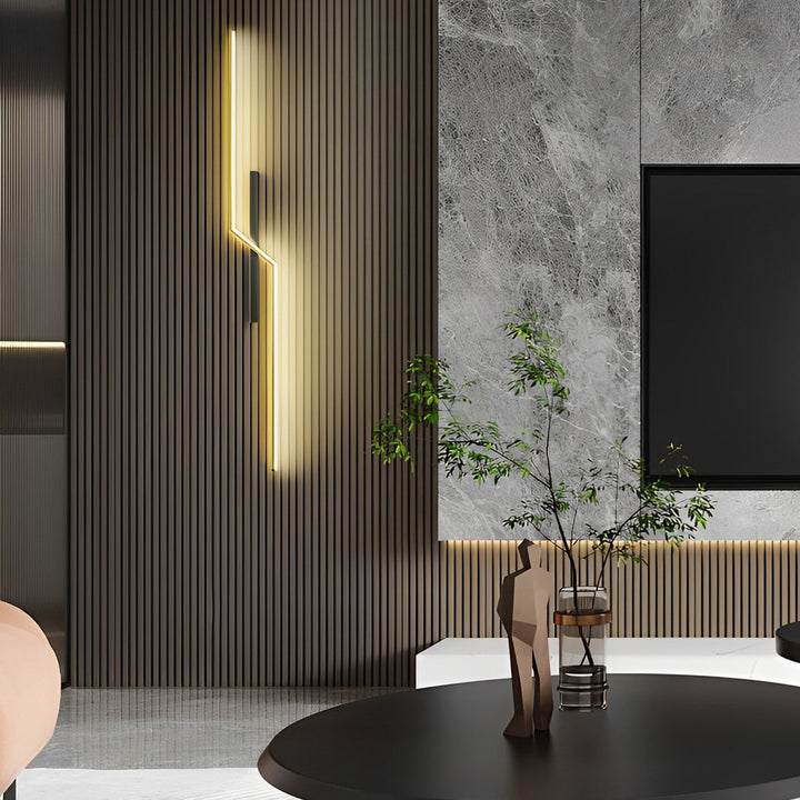 Moderne Sort og Guld LED Væglampe med Minimalistisk Design