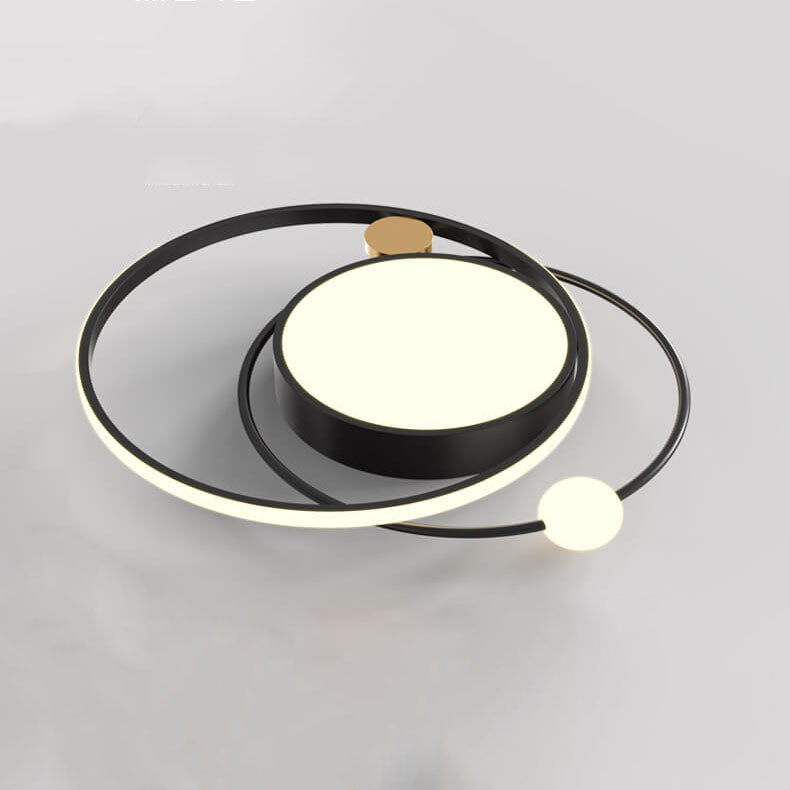 Moderne Rund LED Loftlampe i Sort, Guld eller Hvid