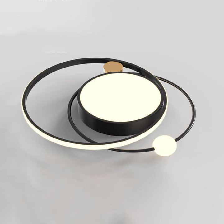 Moderne Rund LED Loftlampe i Sort, Guld eller Hvid