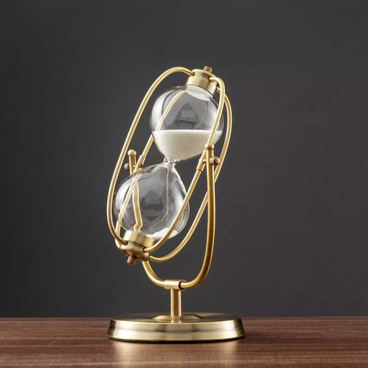 Antik Europæisk Timeglas i Metal og Glas