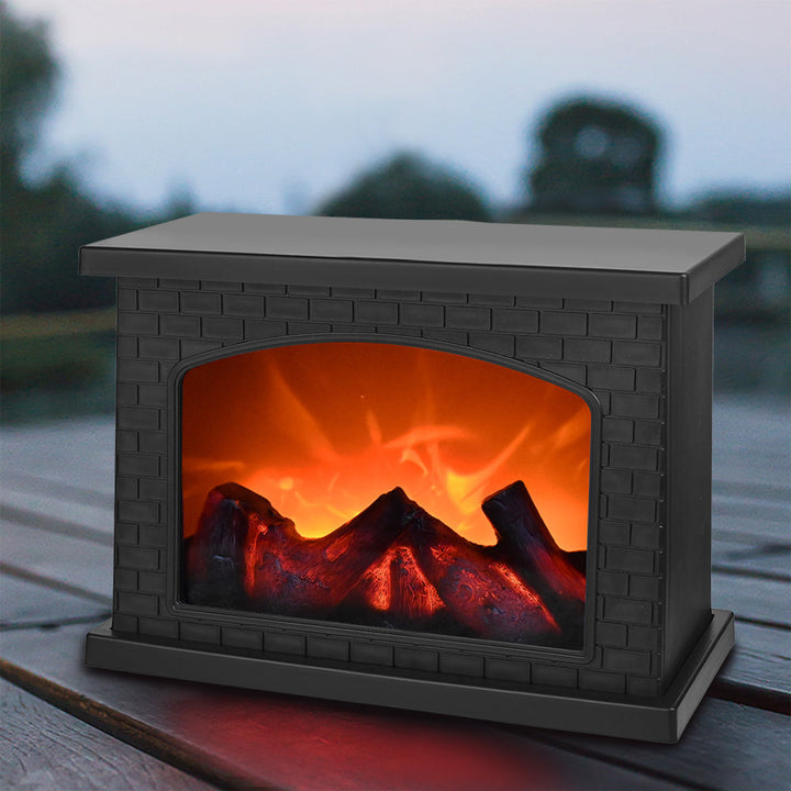 Rektangulær LED Pejselampe med Realistisk Flammeeffekt
