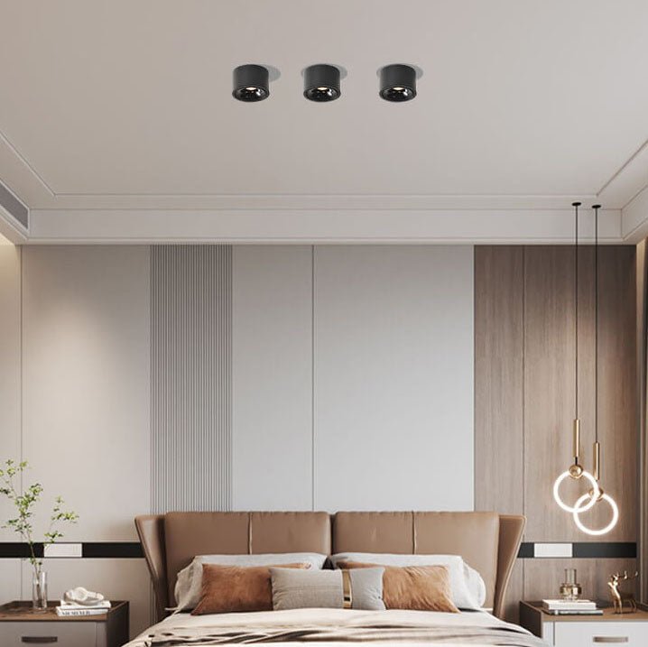 Justerbar Minimalistisk LED Loftlampe i Sort eller Hvid