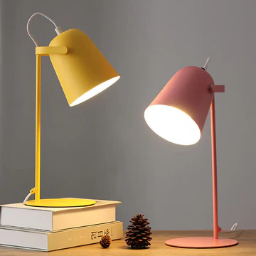 Jernspand Bordlampe i Makaronfarver