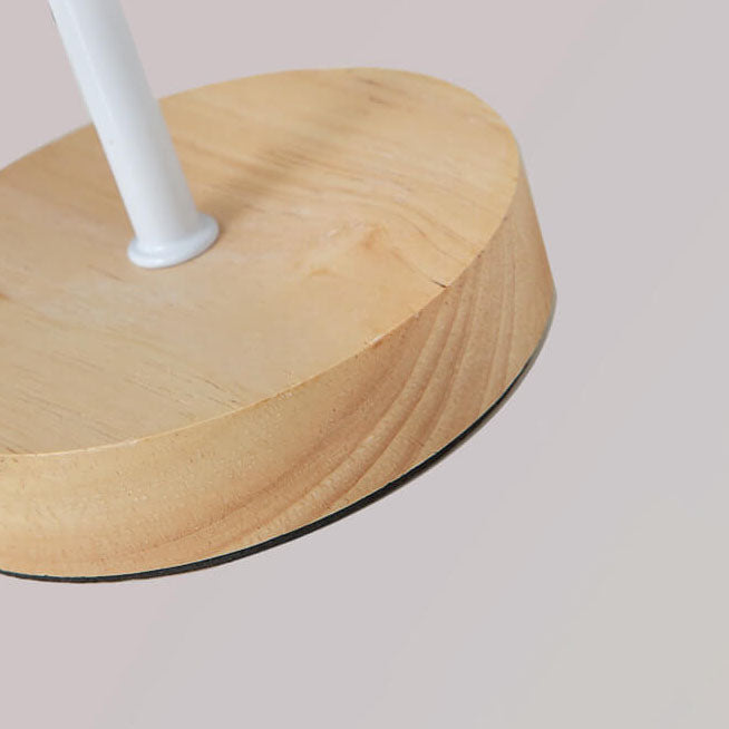 Moderne Træ- og Tekstil Bordlampe med Integreret LED