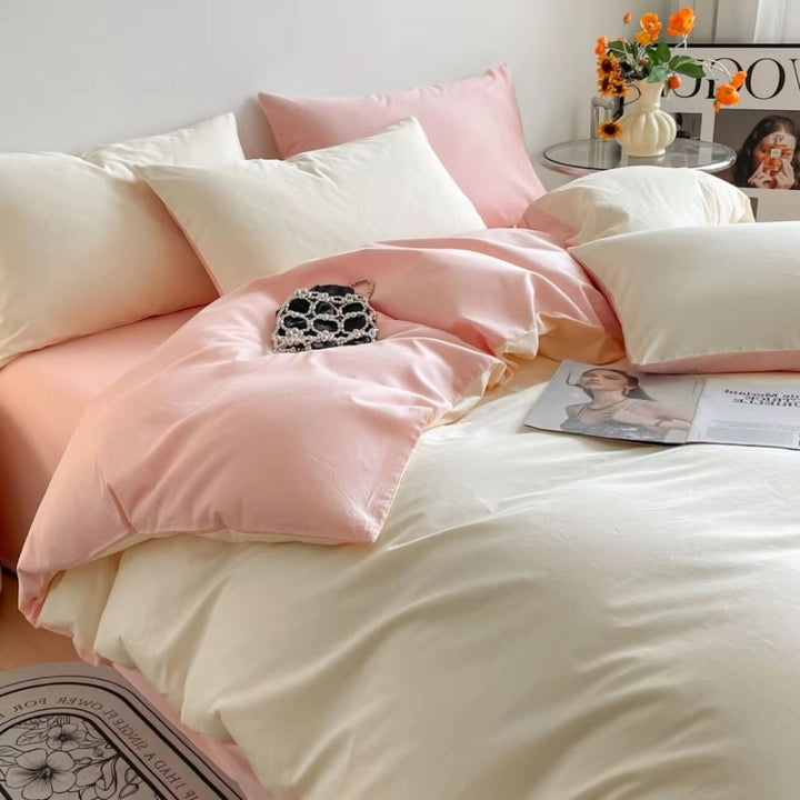 Satin Duvet Cover Sæt med Lynlås og Puder 100% Satin
