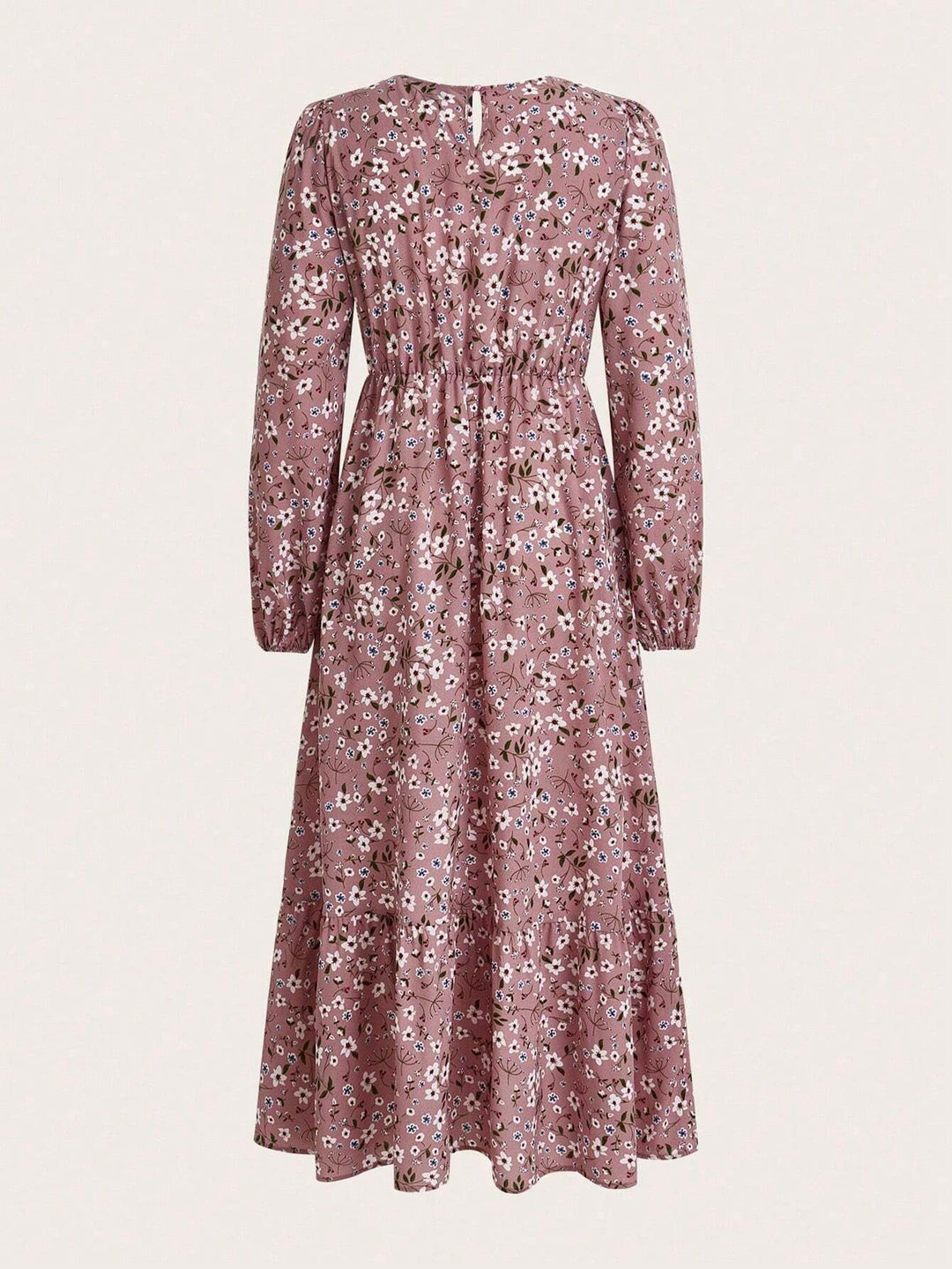 Flora | Kvinders Blomsterprint Biskopærme Smocked Talje Maxi Kjole