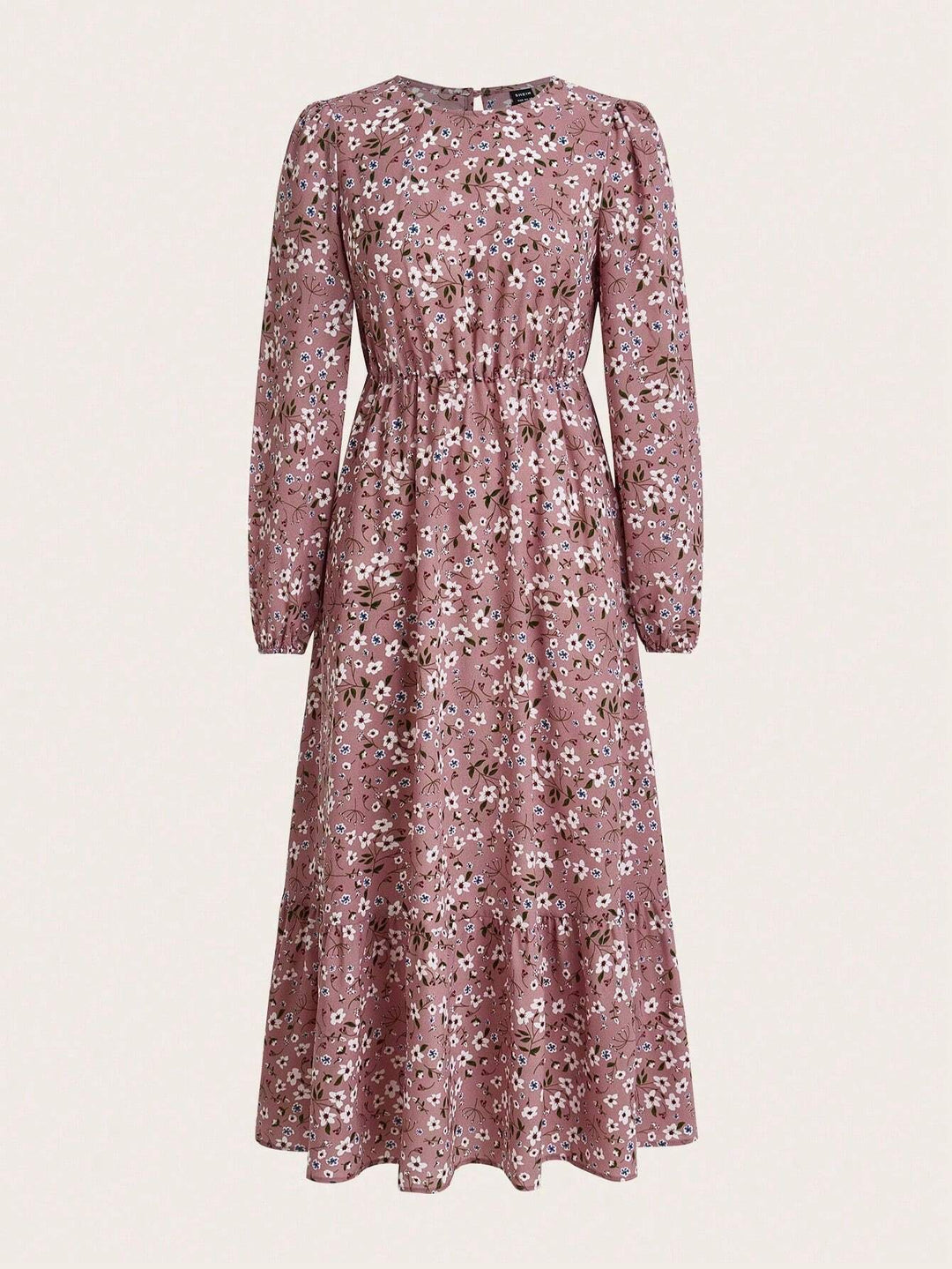 Flora | Kvinders Blomsterprint Biskop Ærme Smocked Talje Maxi Kjole