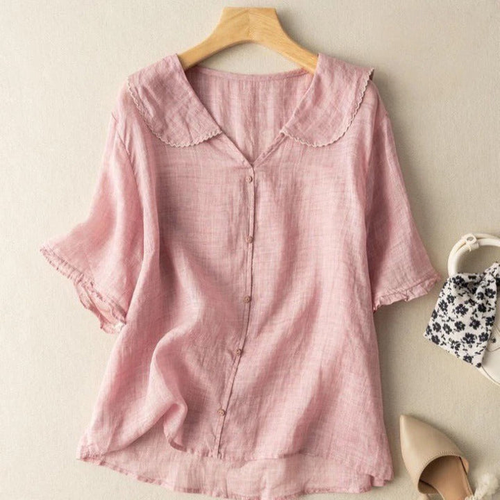 Kristi™ | Vintage Bluse med Knapdetalje