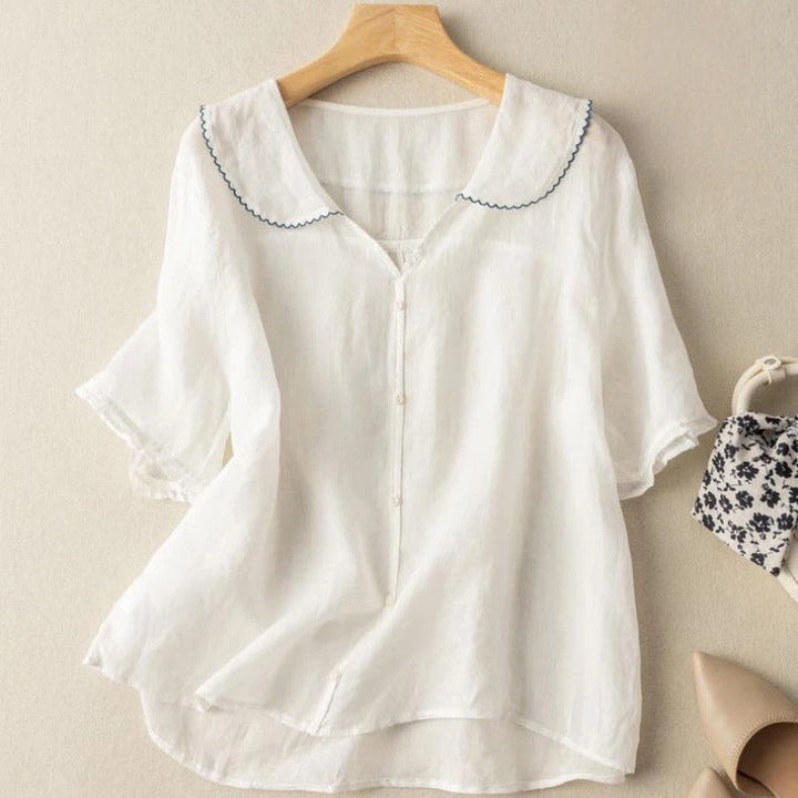 Kristi™ | Vintage Bluse med Knapdetalje
