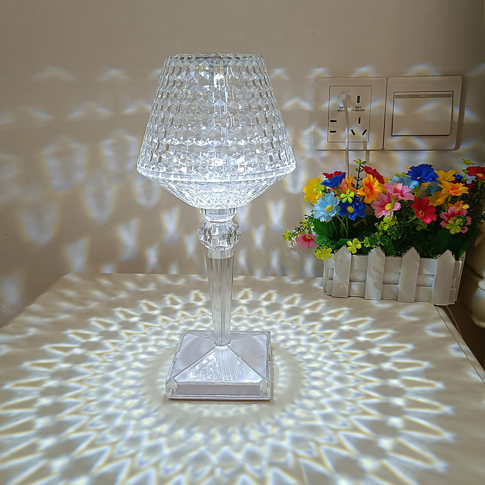 Rosa Berøringsaktiveret Bordlampe med RGB Belysning