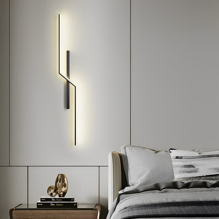Moderne Sort og Guld LED Væglampe med Minimalistisk Design