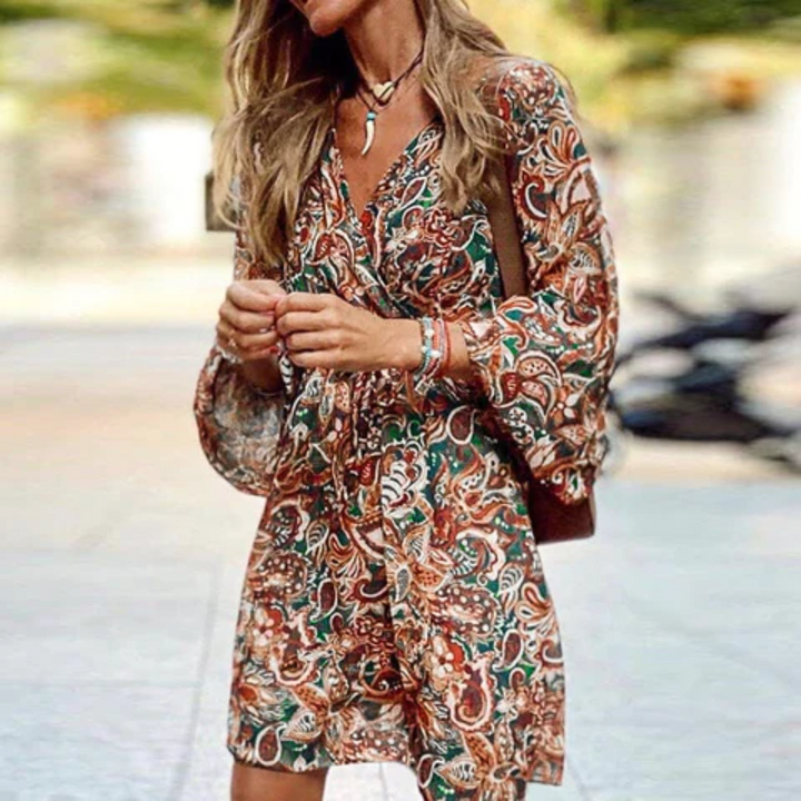 Camellia | Kvinders Wrap Floral Boho Flowing Kjole Aften