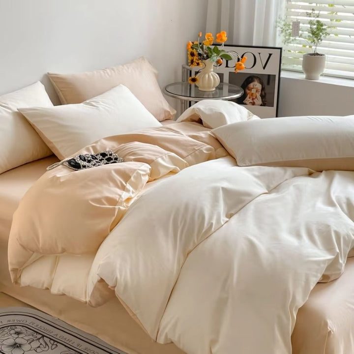 Satin Duvet Cover Sæt med Lynlås og Puder 100% Satin