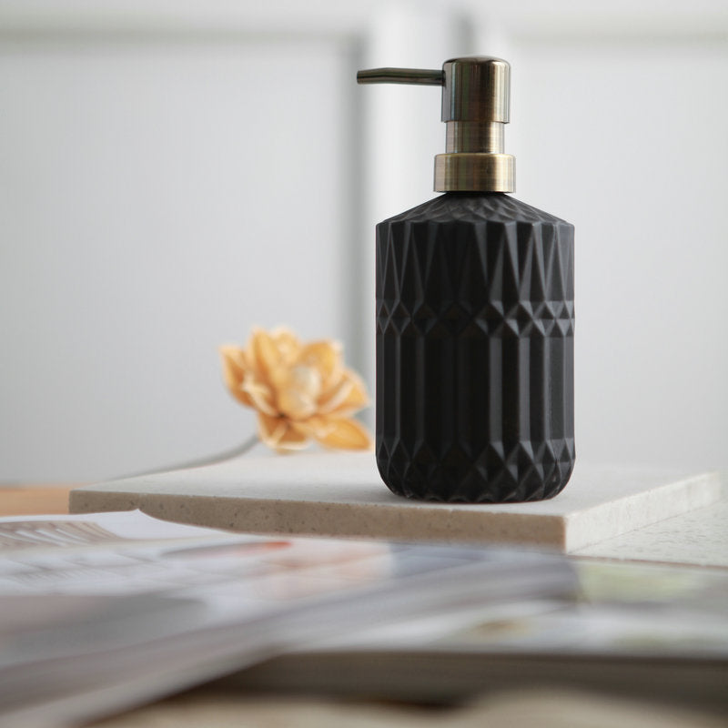 Diamantmønster Sæbedispenser i Glas - 390 ml