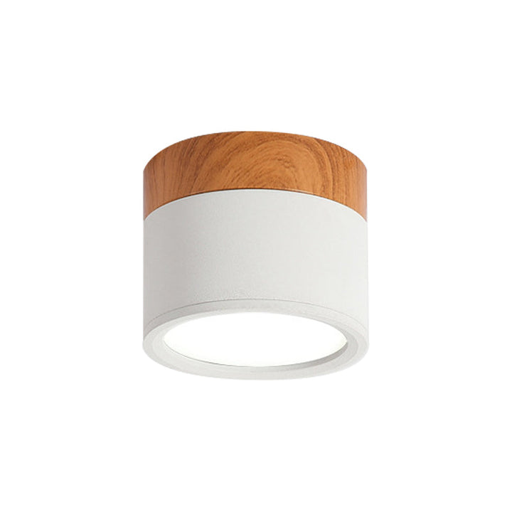 Kompakt Macaron Loftlampe i Metal og Træ - Gul, Blå, Sort