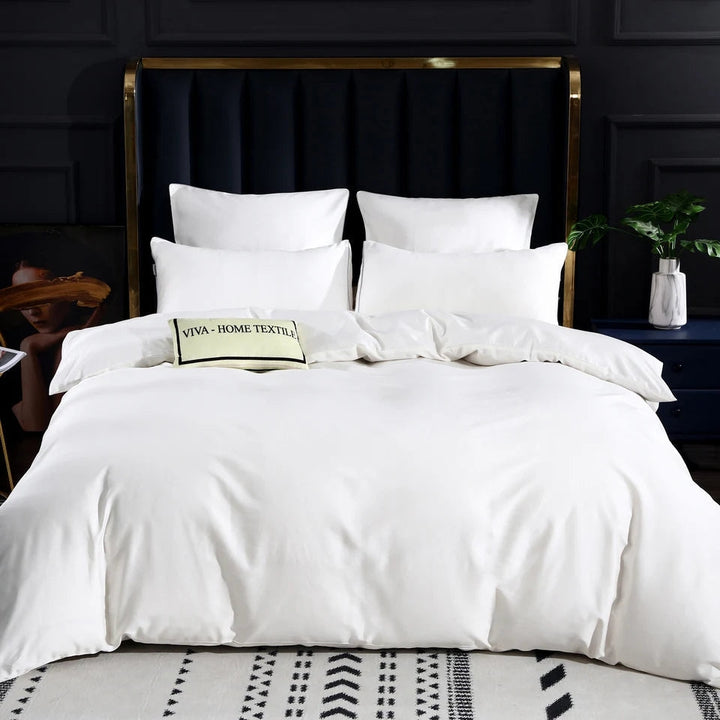 6-delt Silk Microfiber Sengetøjssæt med Dynecover og Pudevar