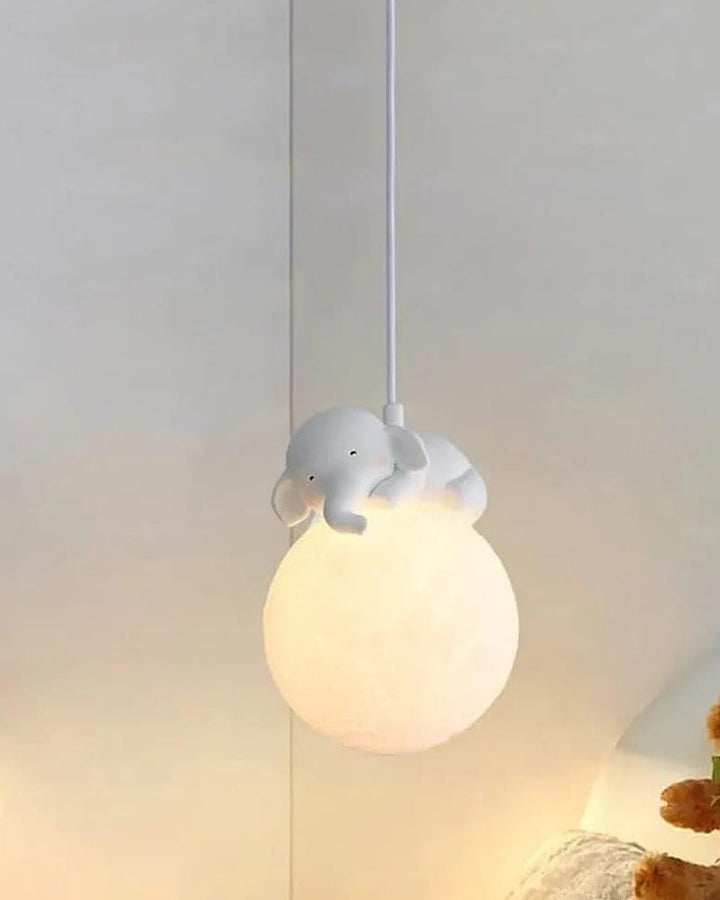 Måneformet Pendellampe i Resin og Glas
