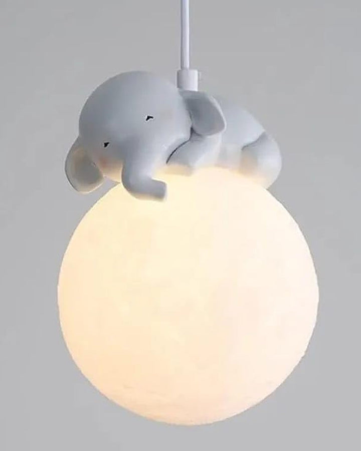 Måneformet Pendellampe i Resin og Glas
