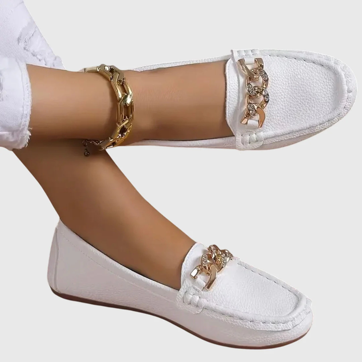 Regine | Dame Slip-On Loafer med Kettendetalje