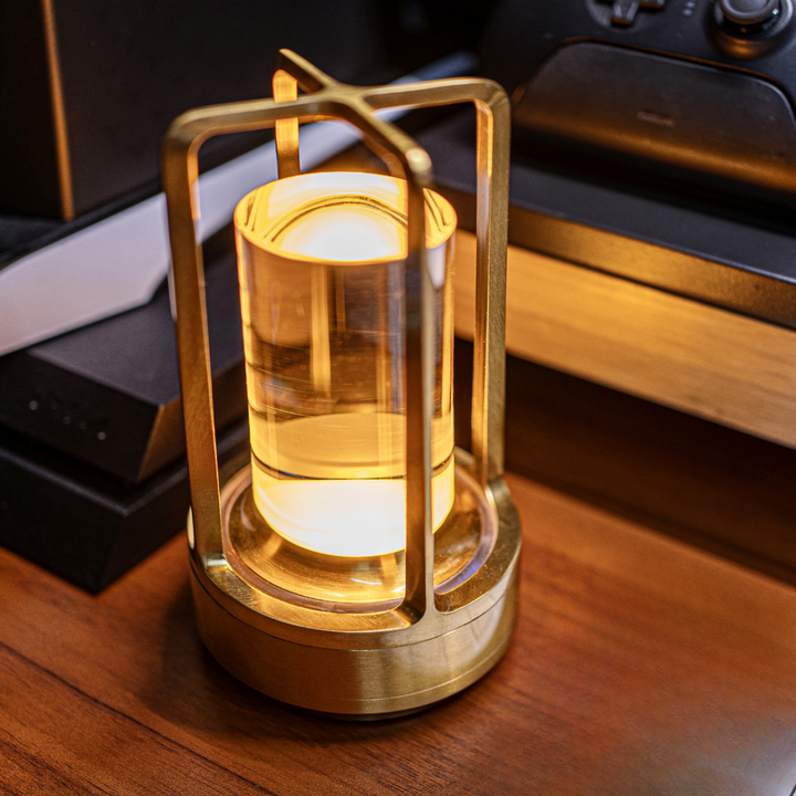Krystalglas Bordlampe med Touch Kontrol og USB Opladning