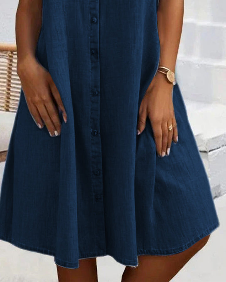 Jennifer™ | Letvægts Denim-look Kjole