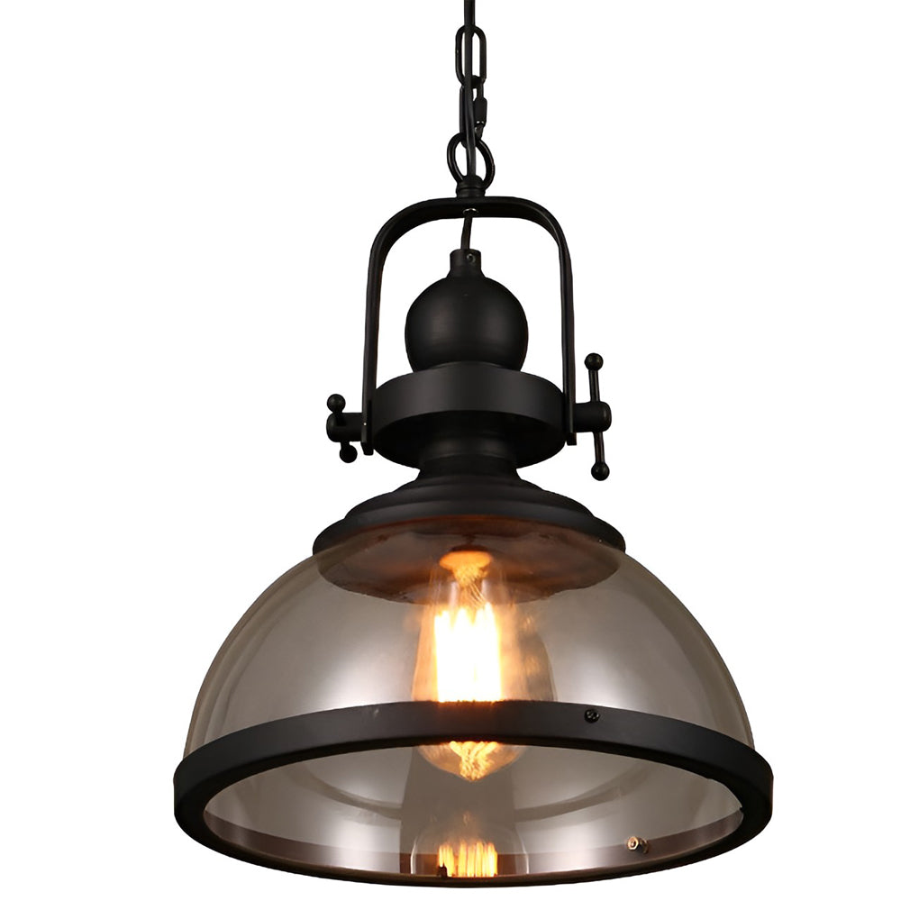 Industriel Glas Pendel Lysekrone med Skålformet Design