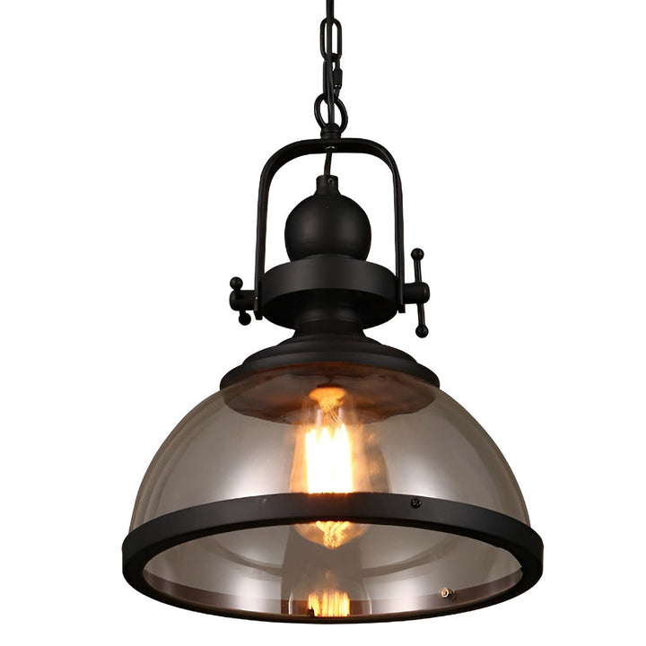 Industriel Glas Pendel Lysekrone med Skålformet Design