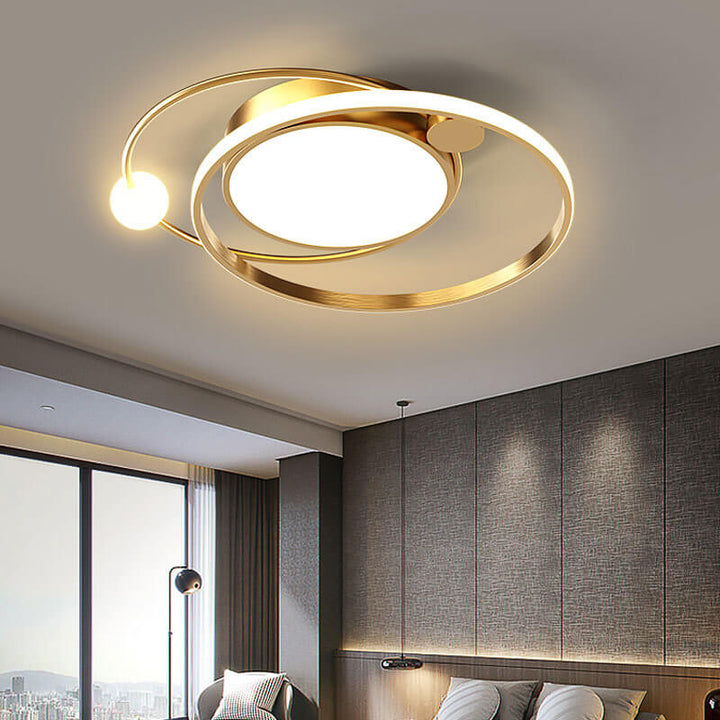 Moderne Rund LED Loftlampe i Sort, Guld eller Hvid