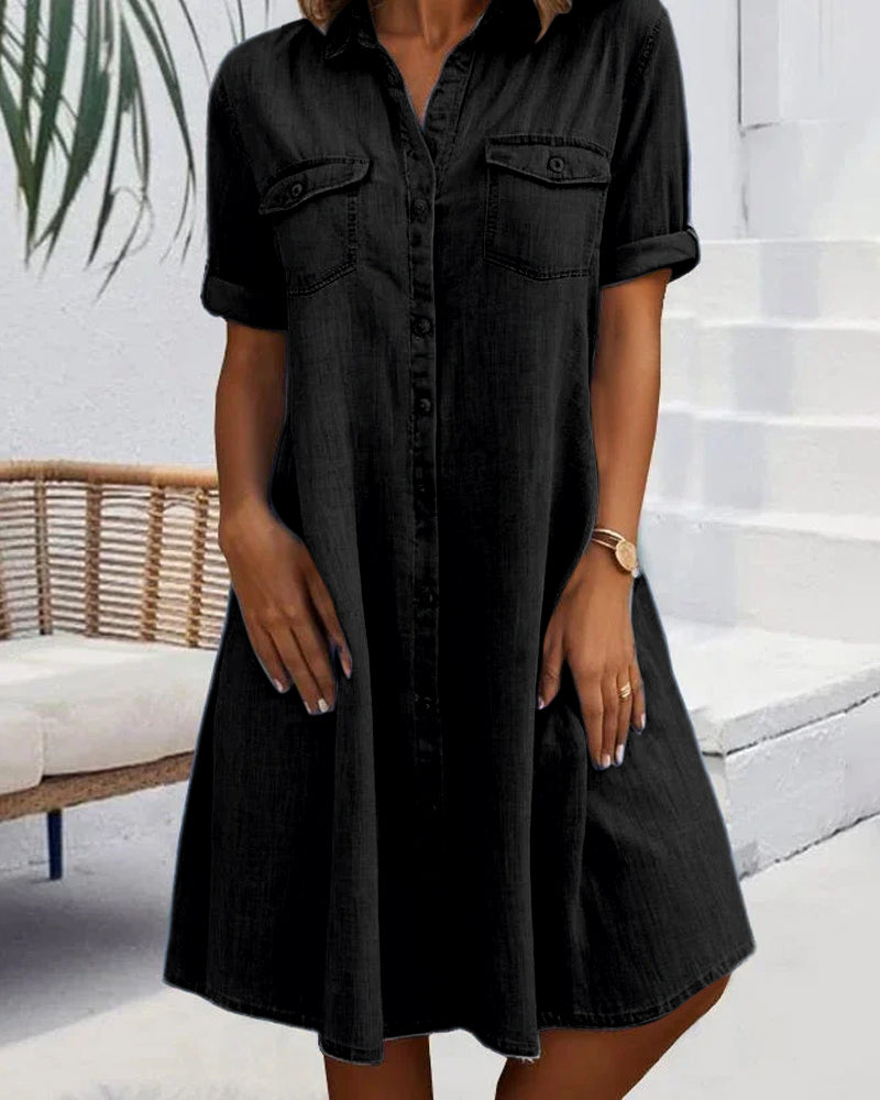 Jennifer™ | Letvægts Denim-look Kjole