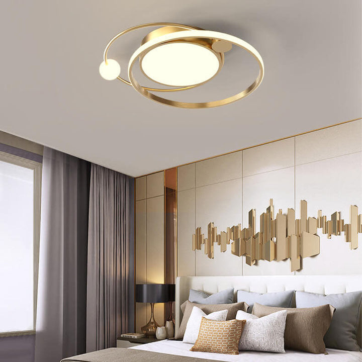 Moderne Rund LED Loftlampe i Sort, Guld eller Hvid