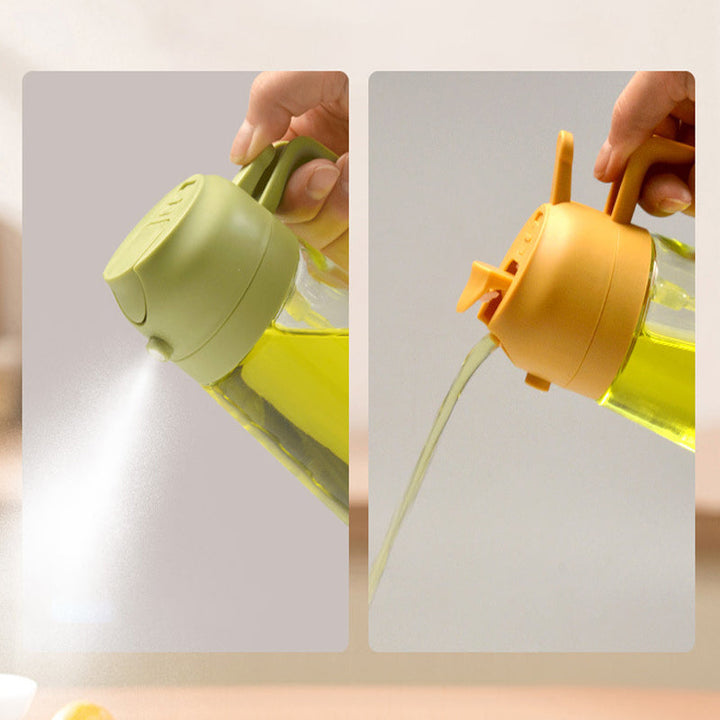 2-i-1 Glas Olie Dispenser og Sprayer med Tommelfingerpumpe