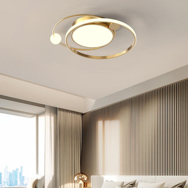 Moderne Rund LED Loftlampe i Sort, Guld eller Hvid
