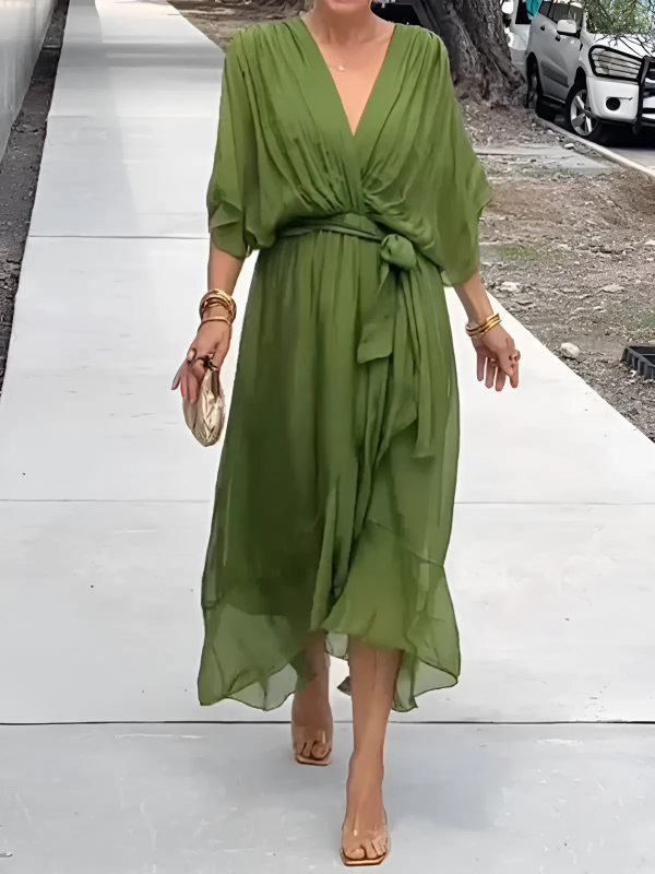 Lori™ | Tidless Wrap Midi Kjole