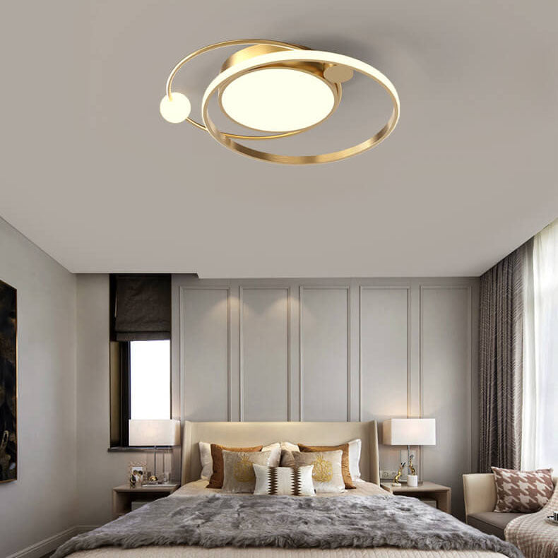 Moderne Rund LED Loftlampe i Sort, Guld eller Hvid