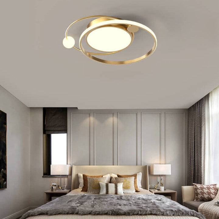 Moderne Rund LED Loftlampe i Sort, Guld eller Hvid