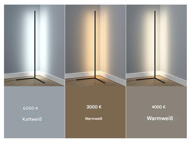 Moderne Hjørne LED Gulvlampe i Aluminium med Blød Belysning