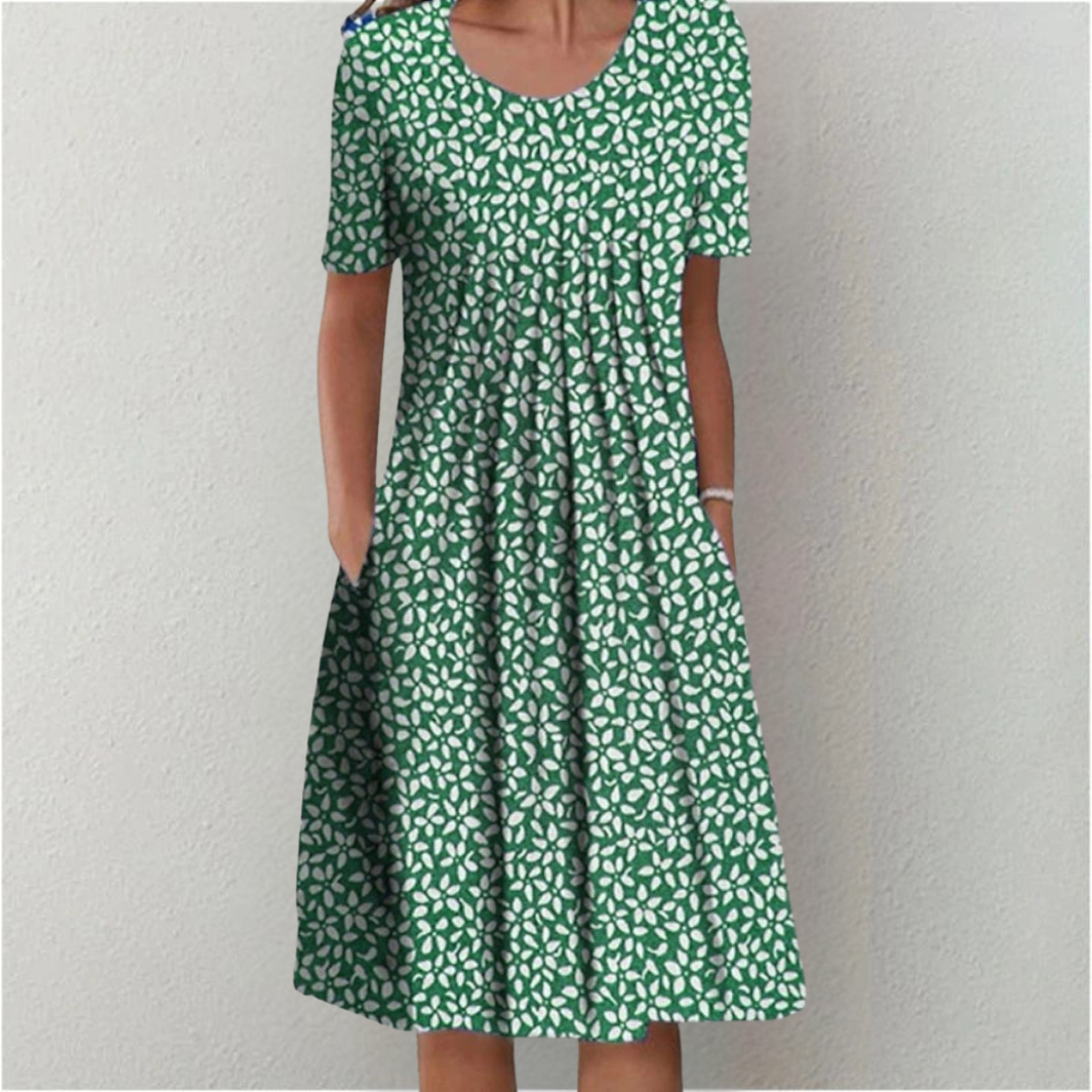Gwendolyn™ | Stilfuld og Casual Blomsterkjole med Lommer