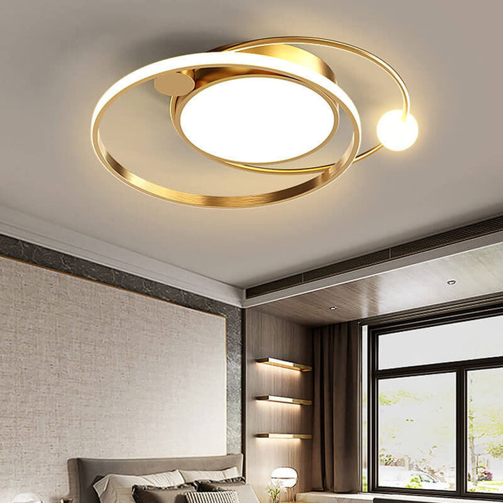 Moderne Rund LED Loftlampe i Sort, Guld eller Hvid
