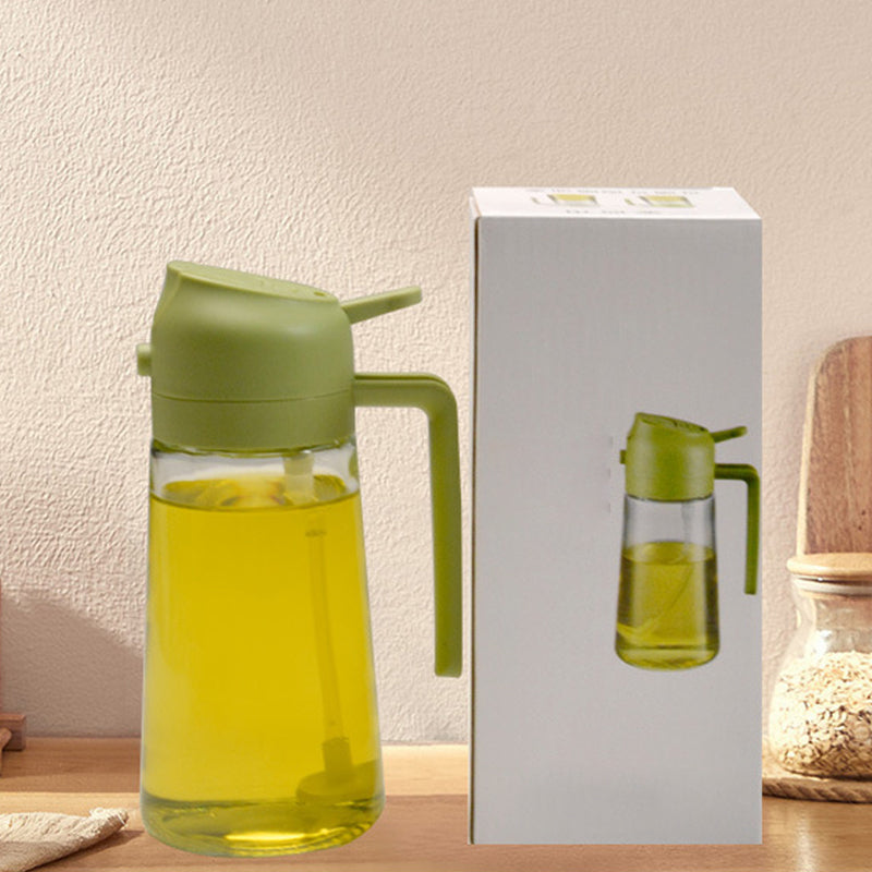 2-i-1 Glas Olie Dispenser og Sprayer med Tommelfingerpumpe