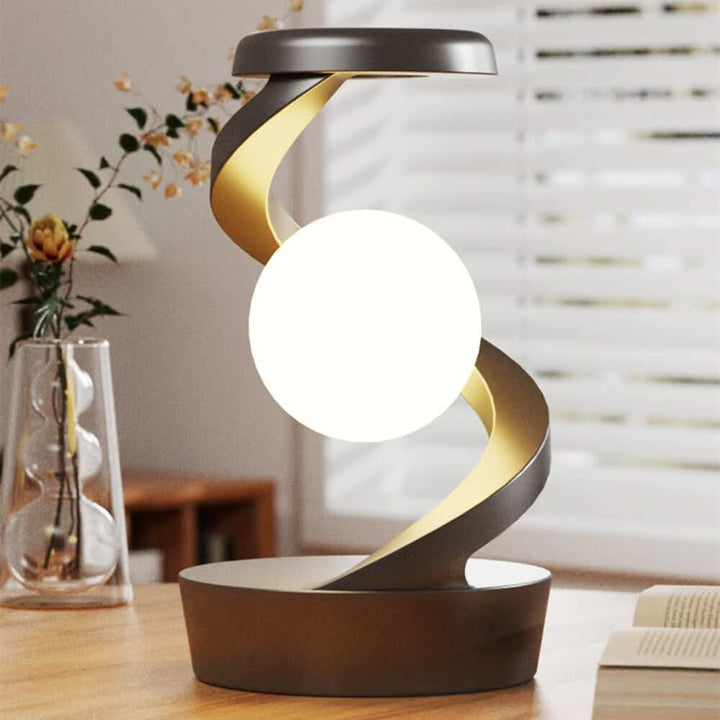 Moderne LED Bordlampe med Svævende Lys og Trådløs Opladning
