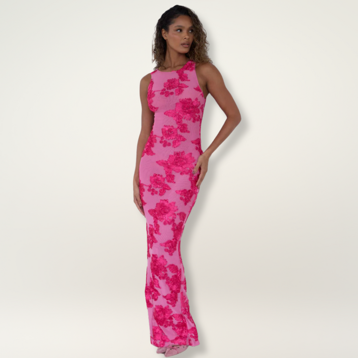 Lily™ | Elegant Maxi Kjole med Blomsterprint i Pink