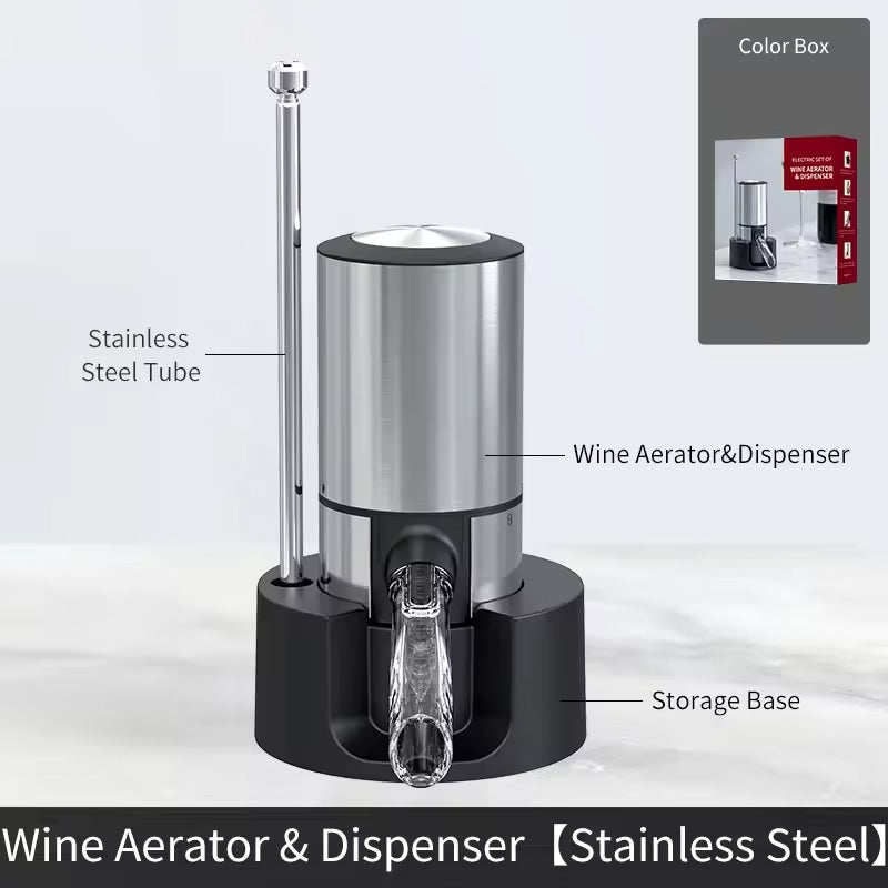 Elektrisk Vinaerator med Enkelt-Knap Kontrol i Rustfrit Stål