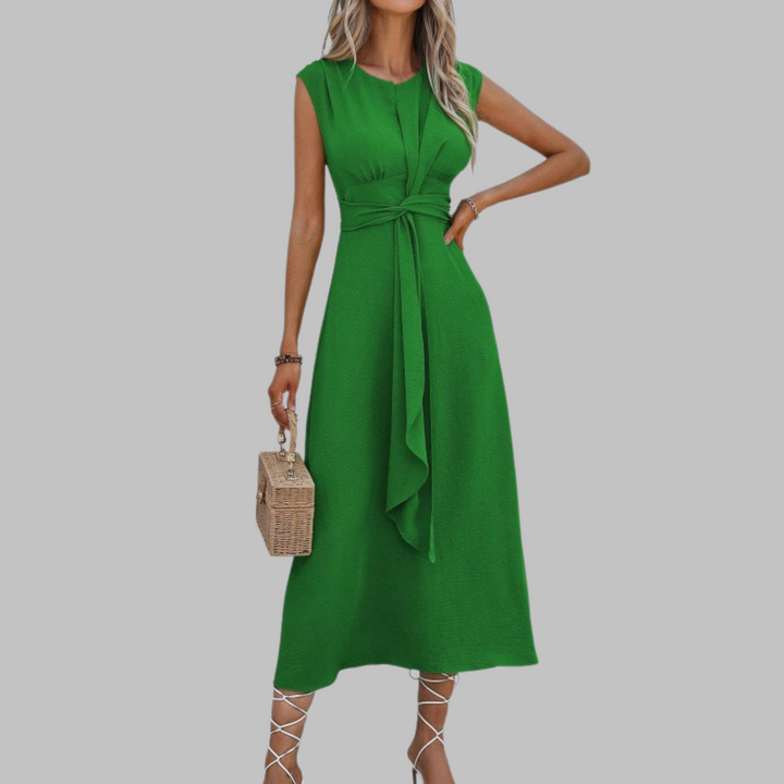 Bridgette™ | Elegant Ærmeløs Maxi Kjole med Rund Hals