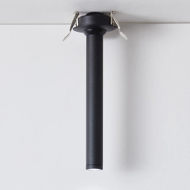 Lang Cylinder LED Spotlys i Nikkel med Varmt Hvidt Lys