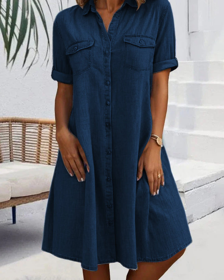 Jennifer™ | Letvægts Denim-look Kjole