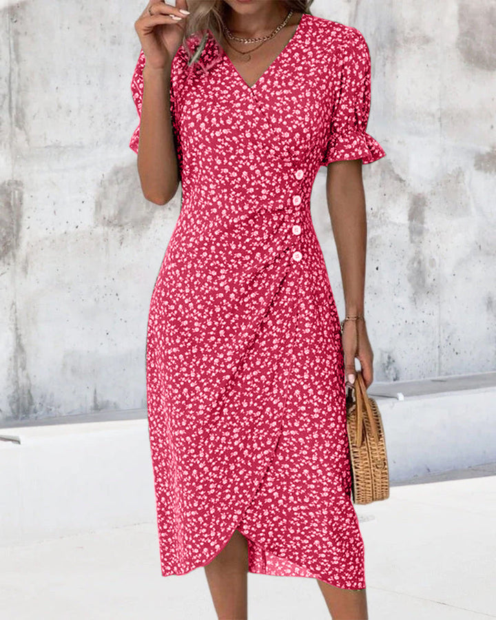 Charlene™ | Fresh Bloom V-Hals Kjole