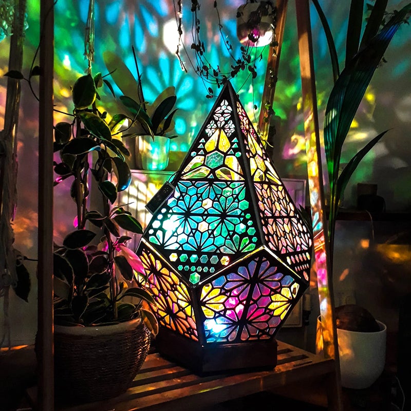 Farverig Bohemian Stjerne Projektor Gulvlampe